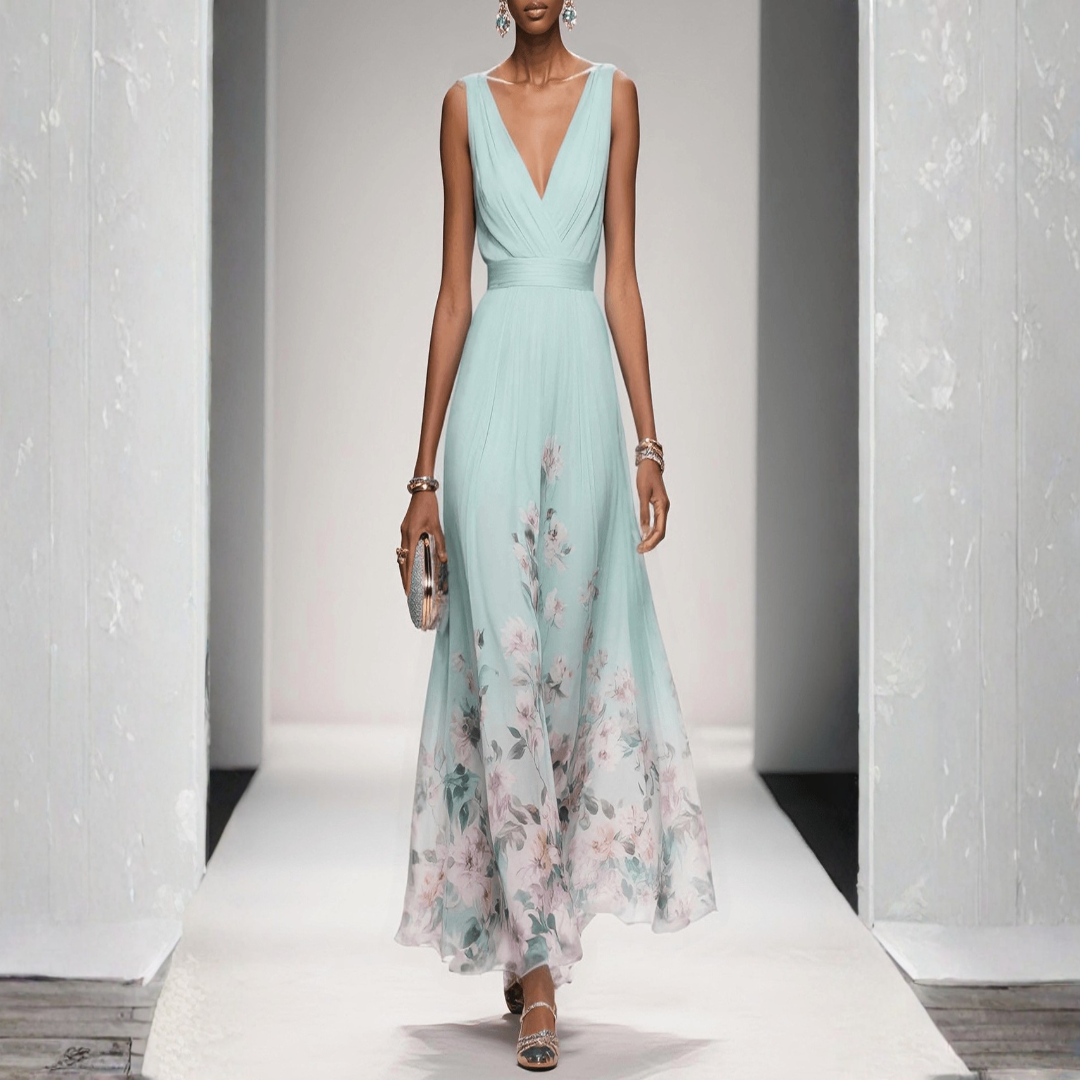 Amelia Floral Maxi Wedding Guest Dress Foto 3
