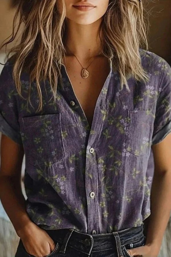 Annie Floral Blouse with Lapel Collar Foto 2