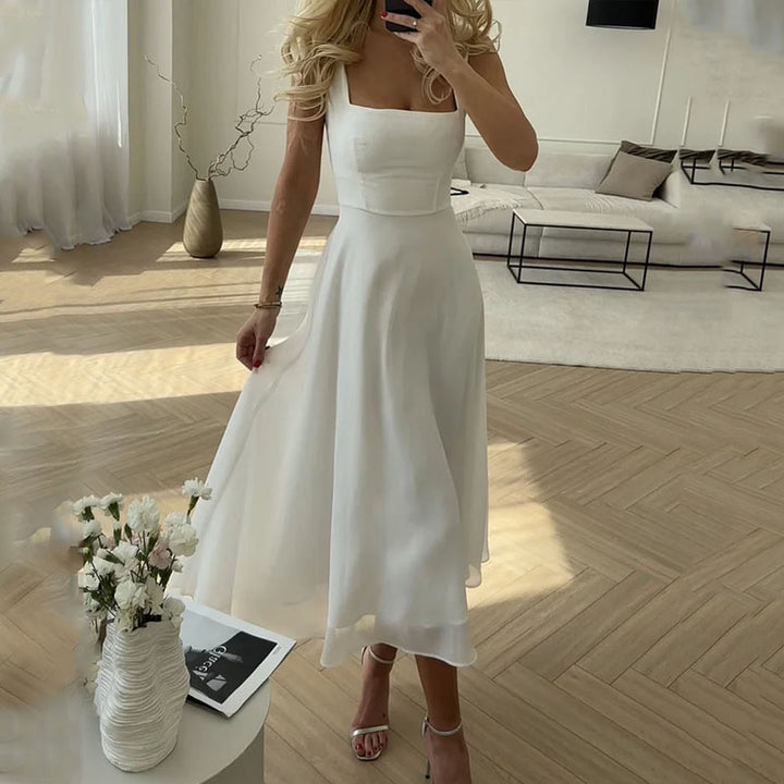 Ava Square-Neck Midi Wedding Guest Dress Foto 1