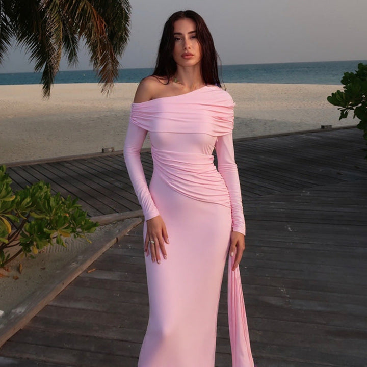 Beatrice Off-Shoulder Evening Dress with Long Sleeves Foto 1