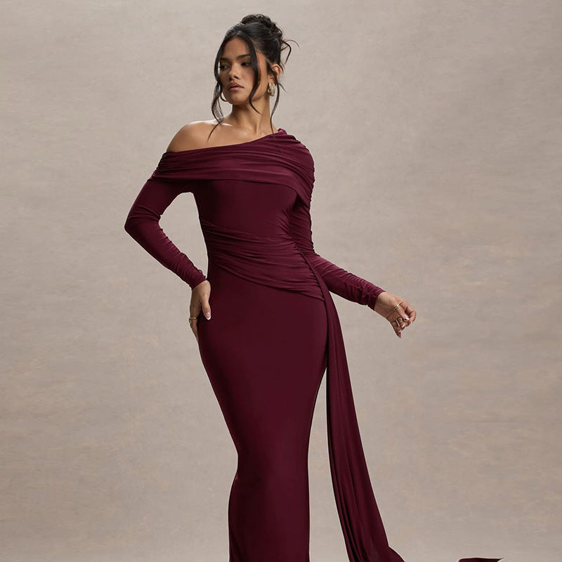 Beatrice Off-Shoulder Evening Dress with Long Sleeves Foto 3