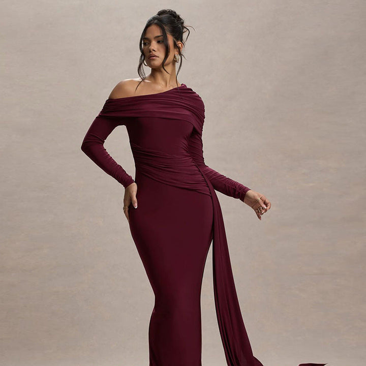Beatrice Off-Shoulder Evening Dress with Long Sleeves Foto 3