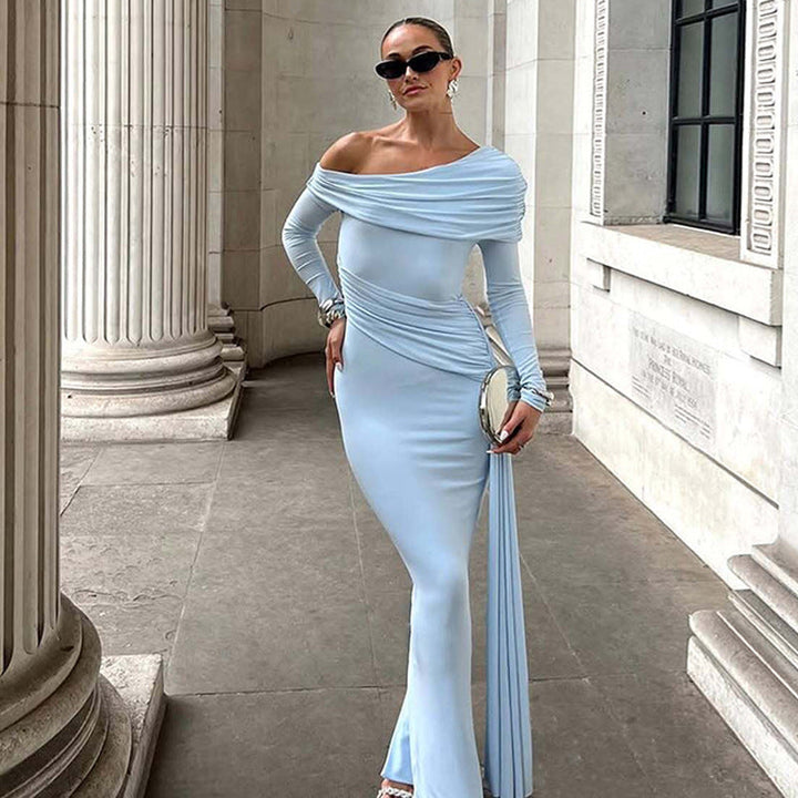 Beatrice Off-Shoulder Evening Dress with Long Sleeves Foto 8
