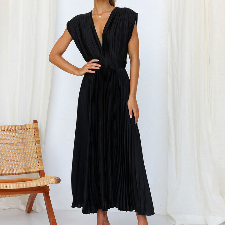 Boho Fall Wedding Guest Midi Dress in Black 1