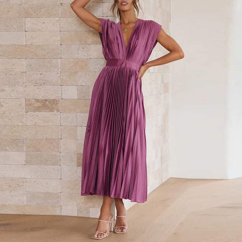 Boho Fall Wedding Guest Midi Dress in Purple 2