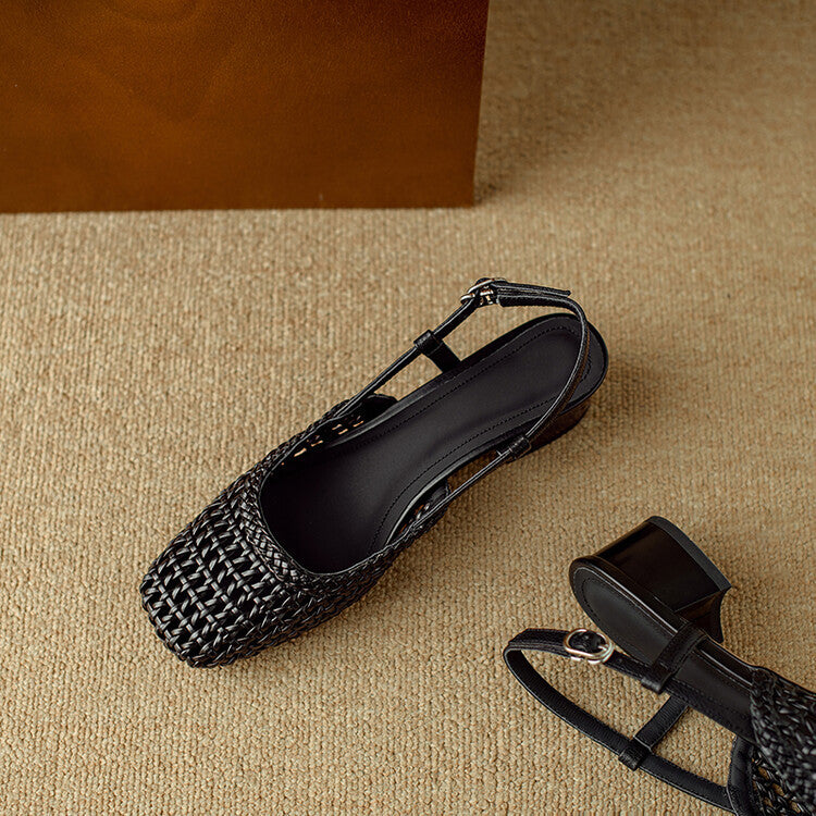 Braided Slingback Sandals for Women Lune London in Black