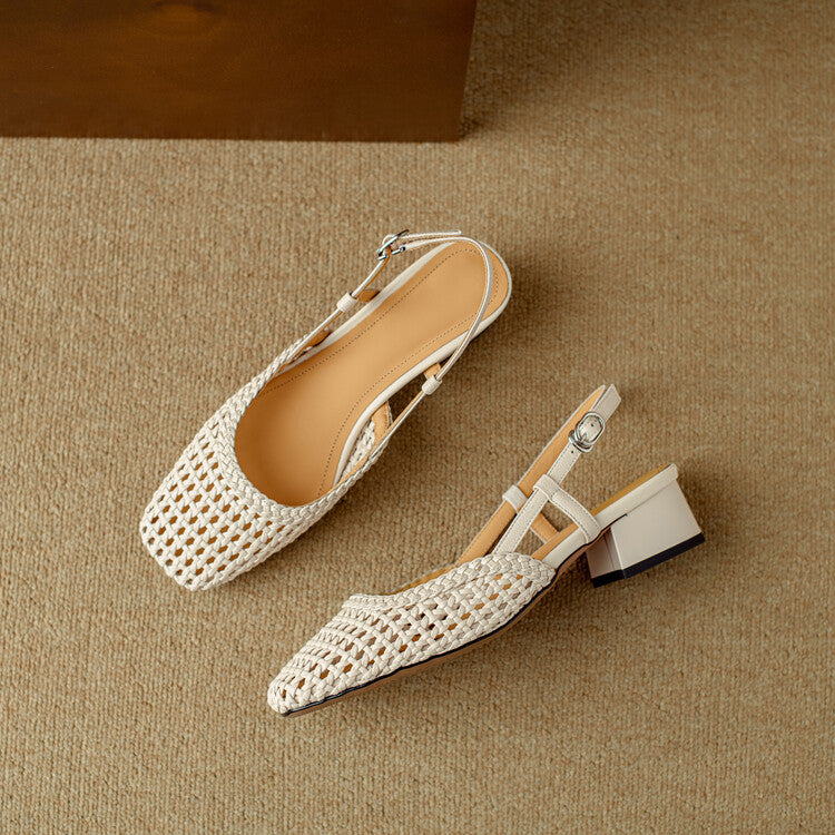 Braided Slingback Sandals for Women Lune London in Cream