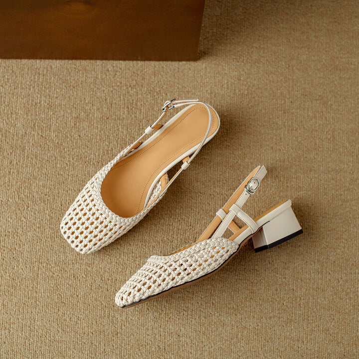 Braided Slingback Sandals for Women Lune London in Cream