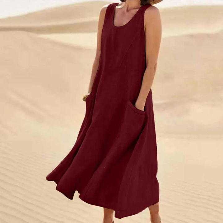 Breezy Mini Beach Dress for Summer in Burgunder