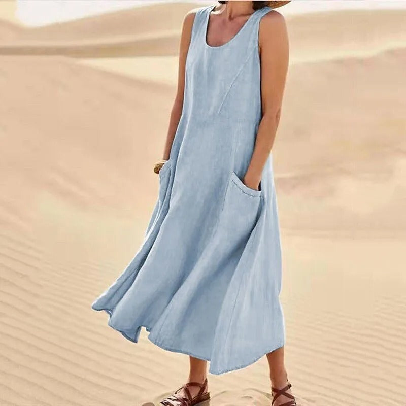 Breezy Mini Beach Dress for Summer in Light Blue