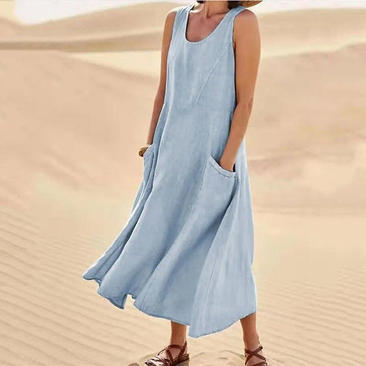 Breezy Mini Beach Dress for Summer in Light Blue