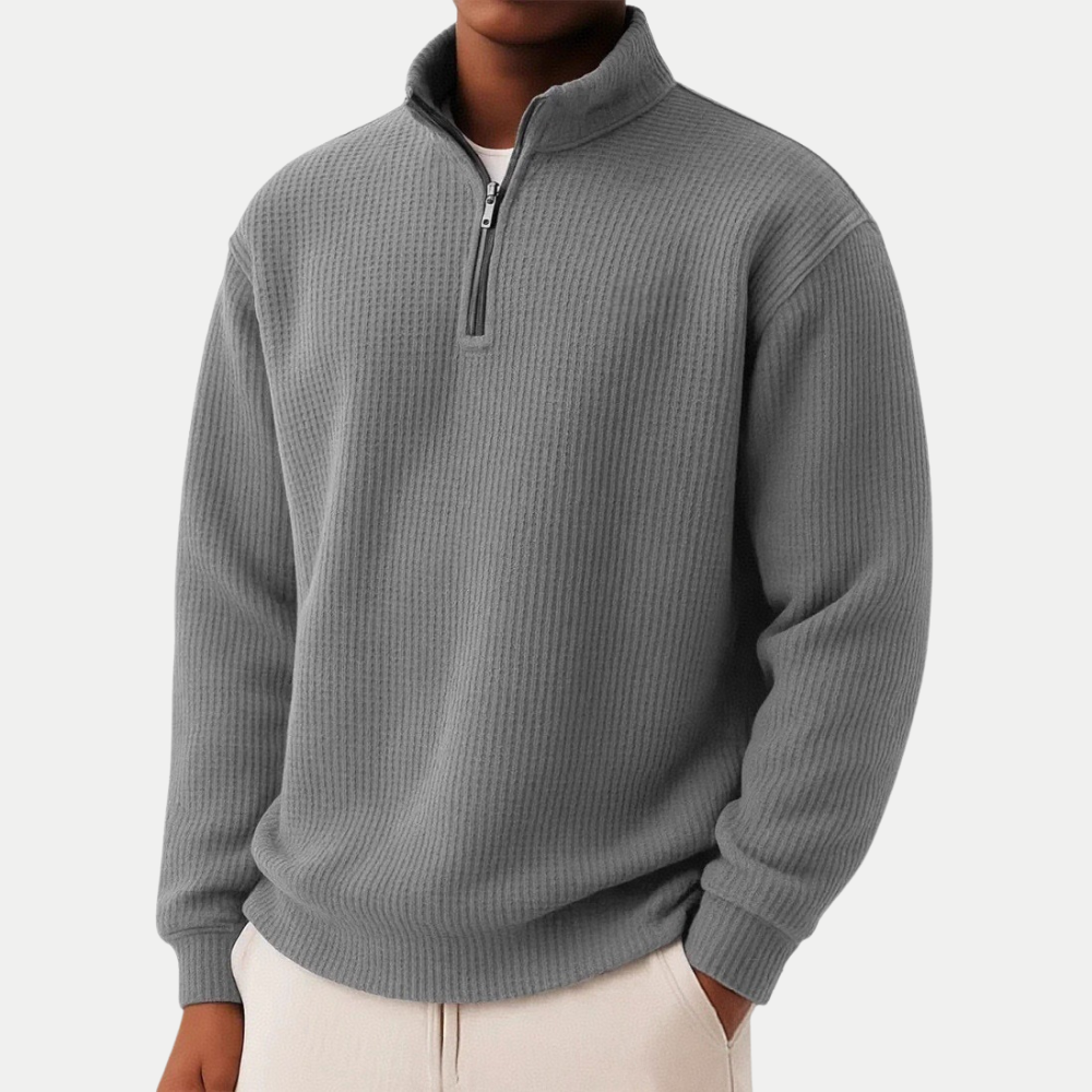 Casual Men's Jumper for Everyday Autumn Wear in Dark Grey