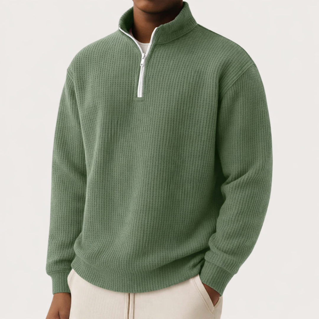 Casual Men's Jumper for Everyday Autumn Wear in Green