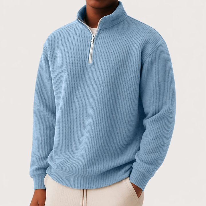 Casual Men's Jumper for Everyday Autumn Wear in Light Blue