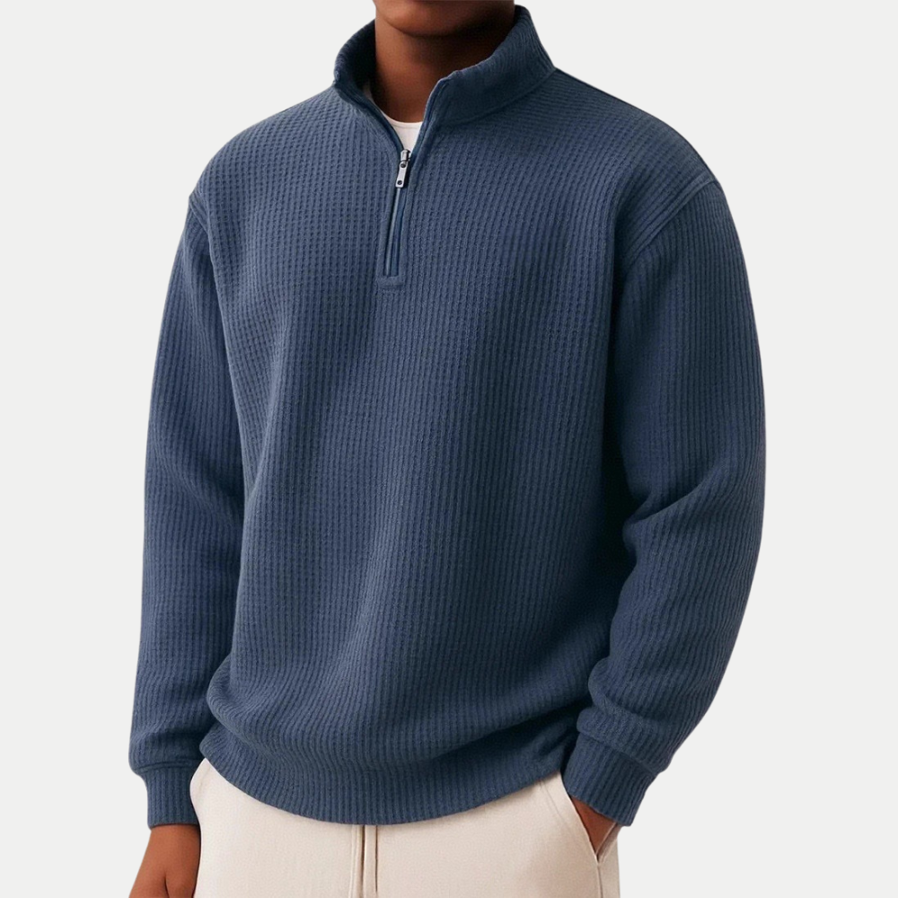 Casual Men's Jumper for Everyday Autumn Wear in Navy