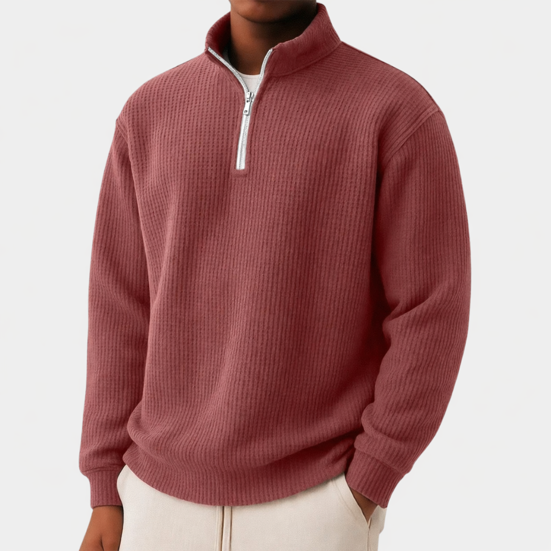 Casual Men's Jumper for Everyday Autumn Wear in Red