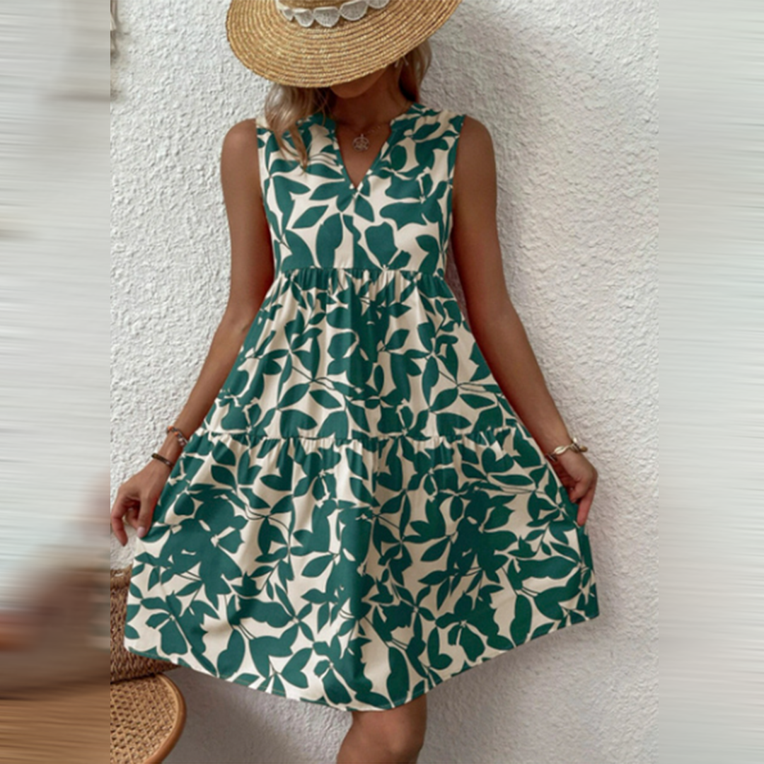 Casual Midi Dress for Wedding Guests in Green