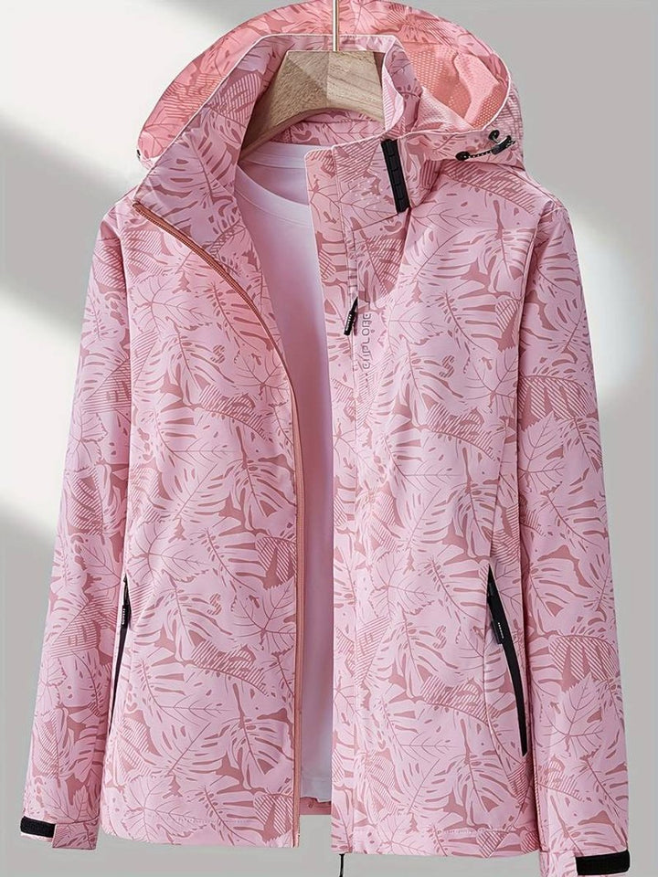 Casual Waterproof Jacket for Women's Autumn Adventures in Light Pink