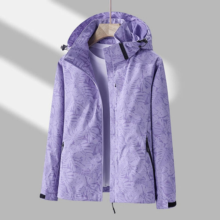 Casual Waterproof Jacket for Women's Autumn Adventures in Purple