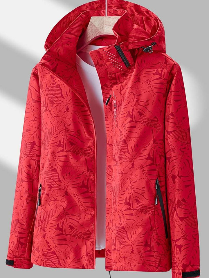 Casual Waterproof Jacket for Women's Autumn Adventures in Red