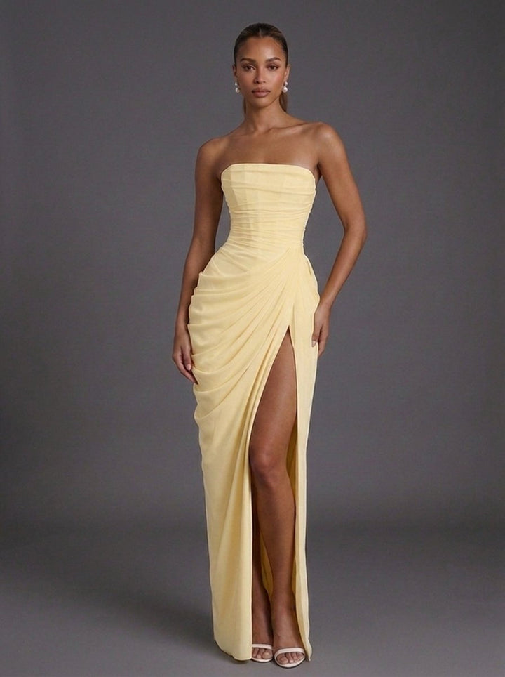 Chloe Strapless Corset Maxi Wedding Guest Dress Foto 1