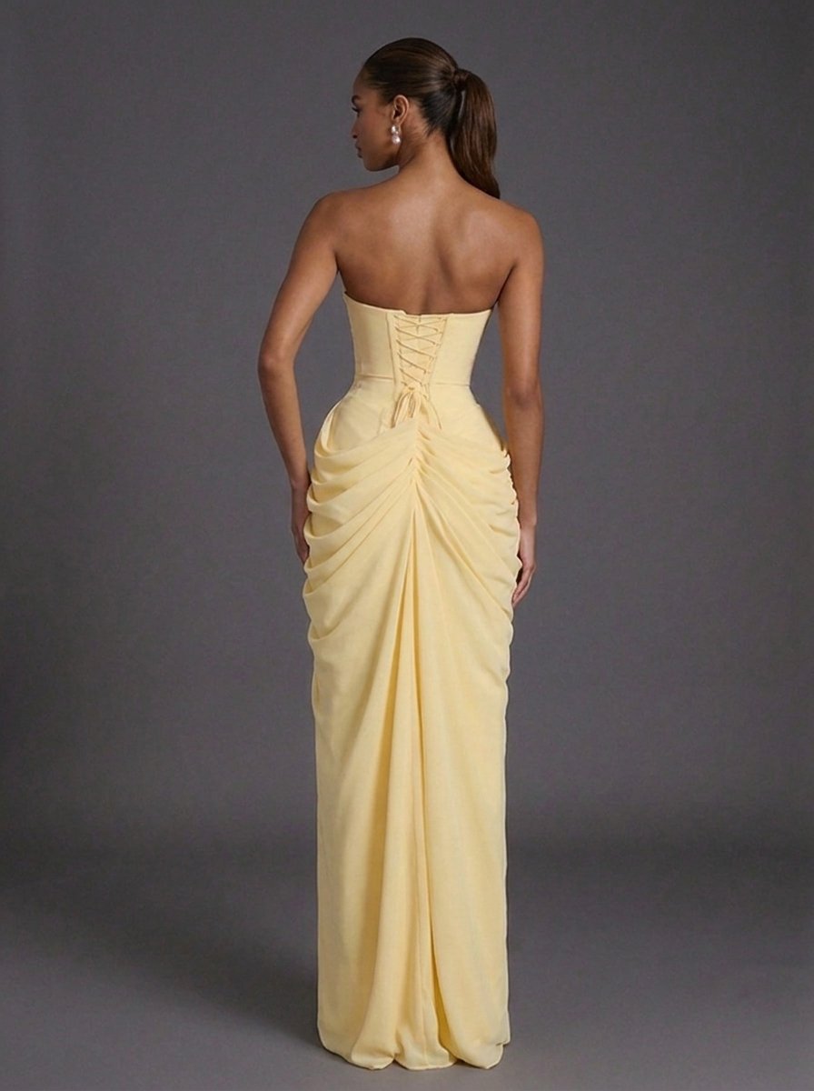 Chloe Strapless Corset Maxi Wedding Guest Dress Foto 4