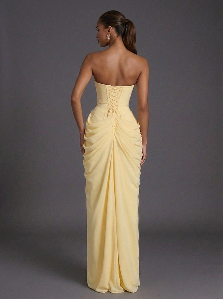 Chloe Strapless Corset Maxi Wedding Guest Dress Foto 4