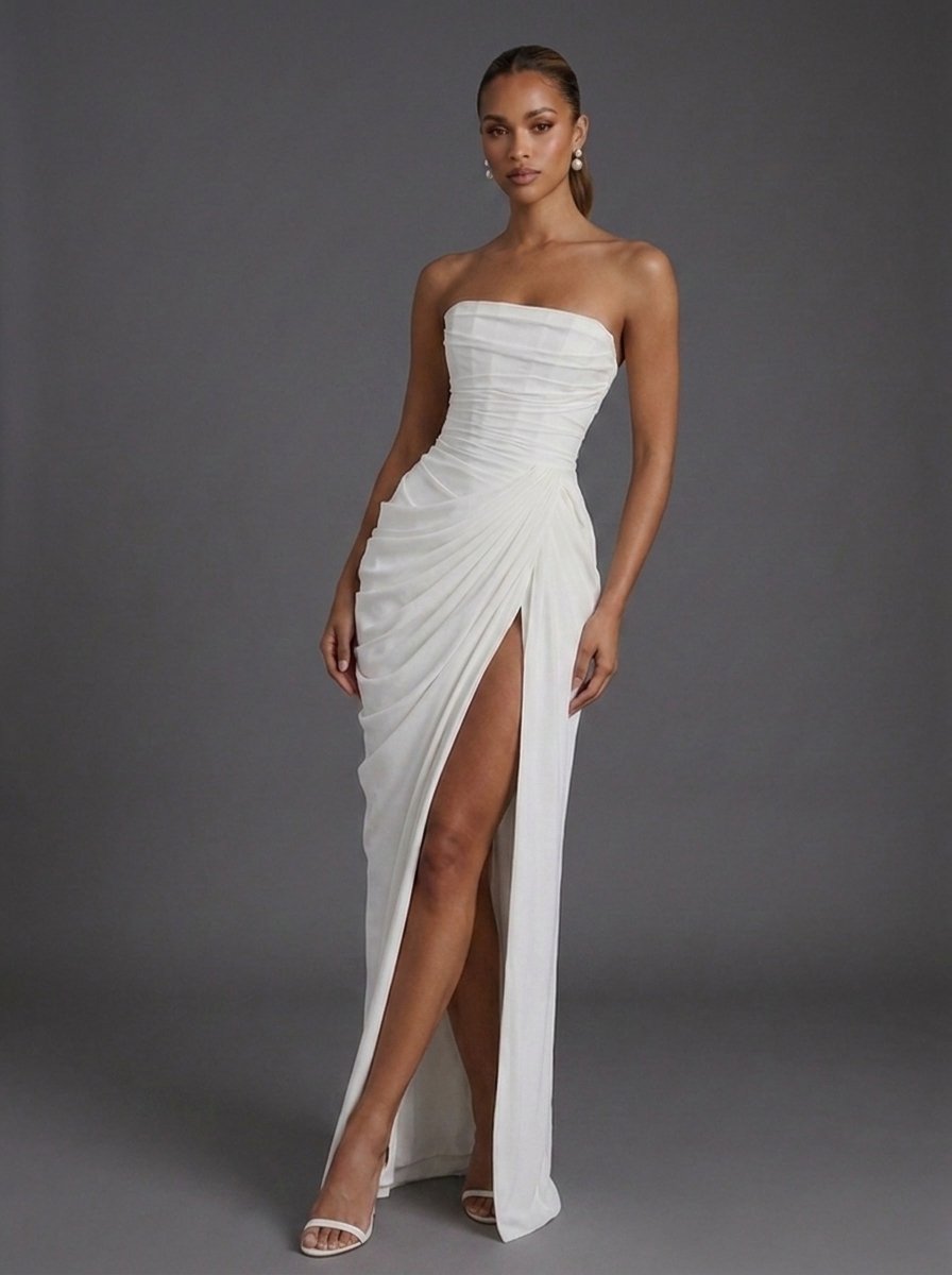 Chloe Strapless Corset Maxi Wedding Guest Dress Foto 7