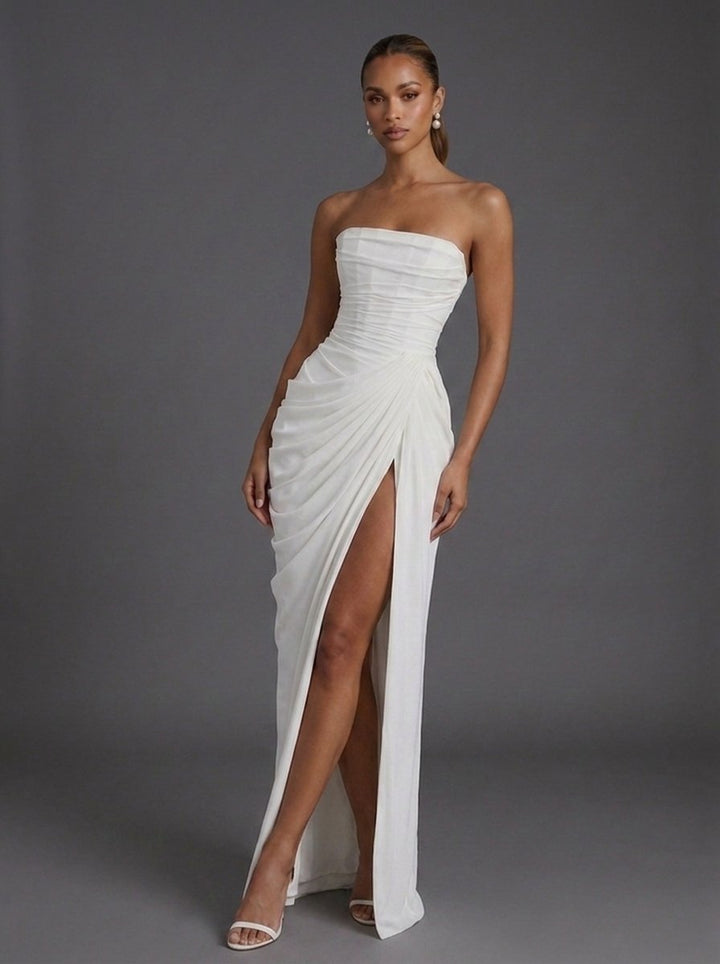 Chloe Strapless Corset Maxi Wedding Guest Dress Foto 7