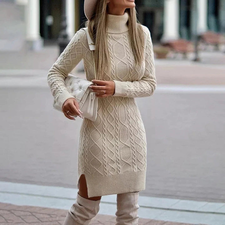 Connie Cable Knit Dress with Roll Neck Foto 3