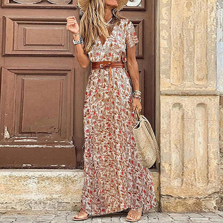 Cotton Maxi Dress for Wedding Guests in Red