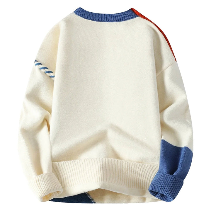 Cozy Men's Pullover with Patchwork for Autumn (2)