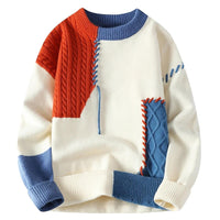 Max | Men's Cozy Pullover with Patchwork for Autumn