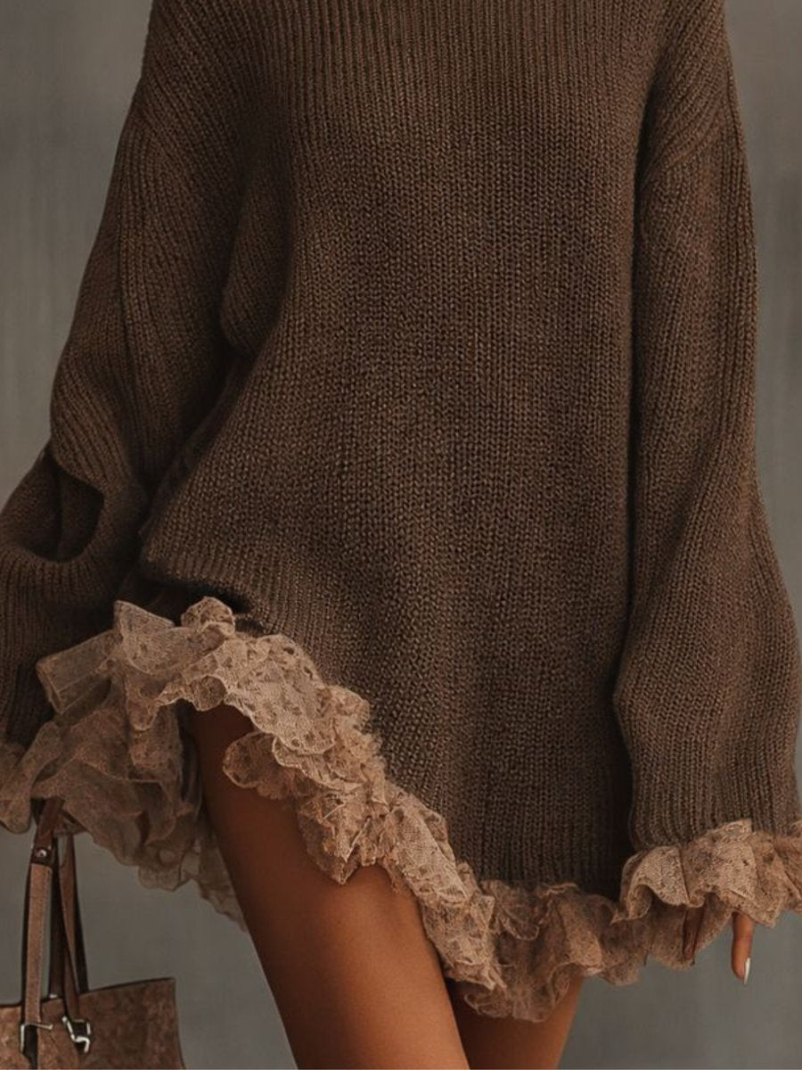 Cozy Oversized Knit Jumper Dress for Autumn (2)