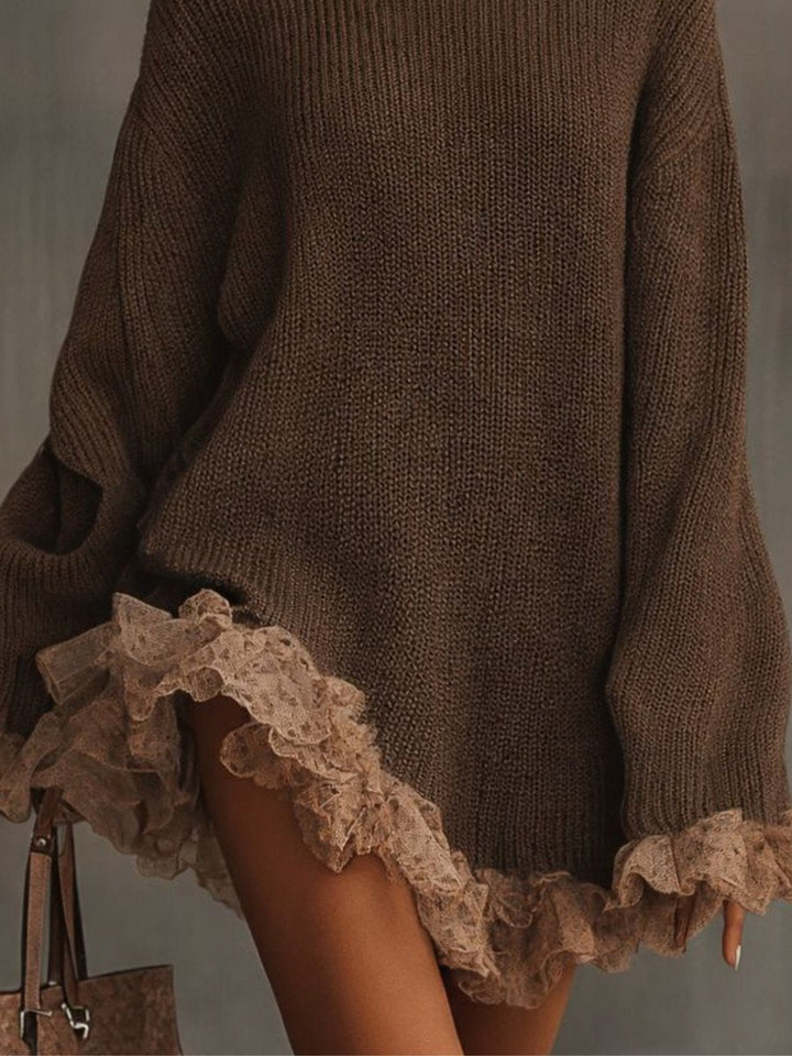 Cozy Oversized Knit Jumper Dress for Autumn (2)