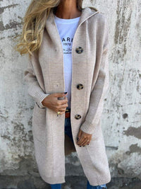 Alice | Cozy Women's Longline Hooded Knit Cardigan