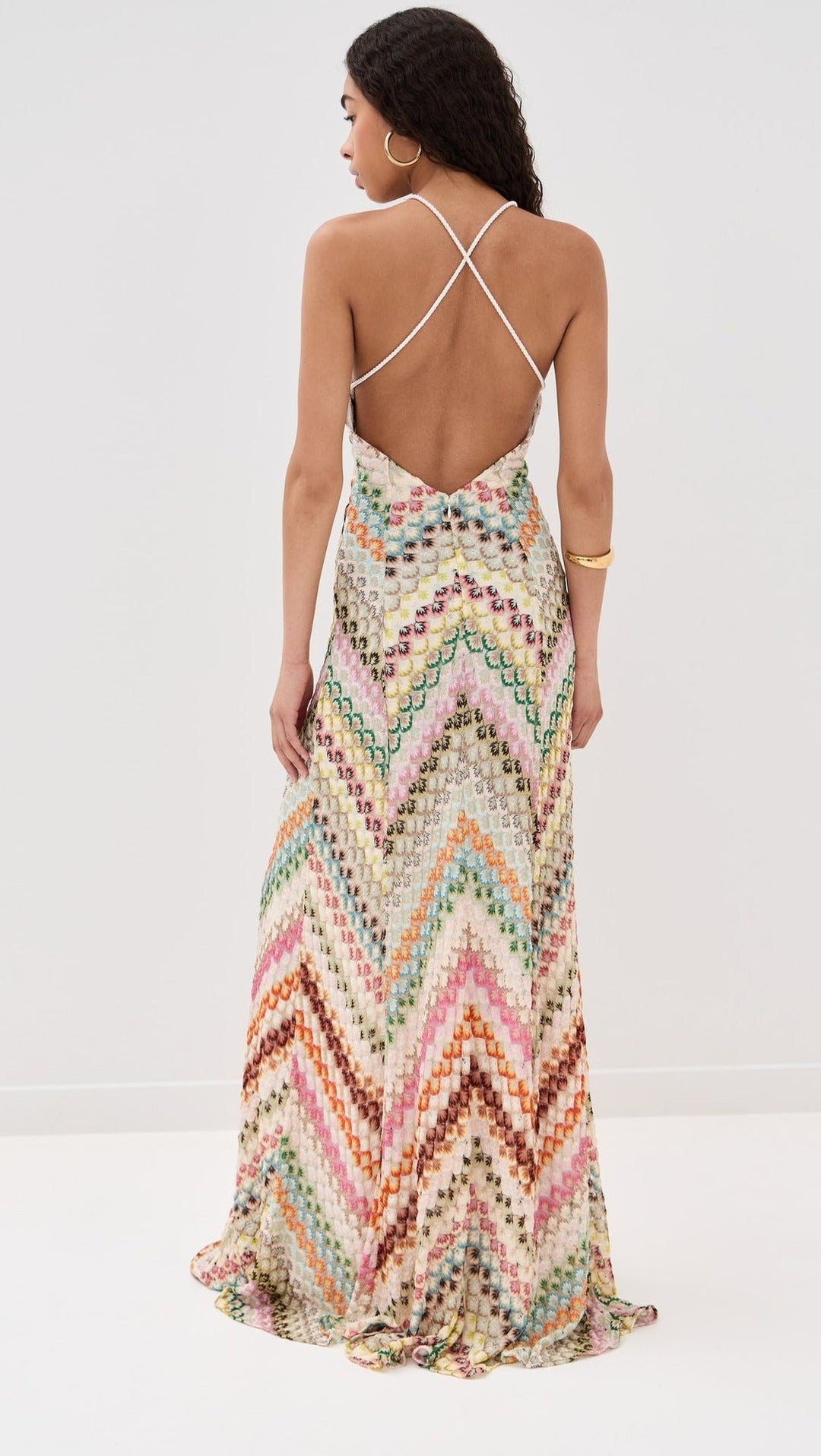 Crochet V Neck Maxi Dress for Wedding Guests (5)