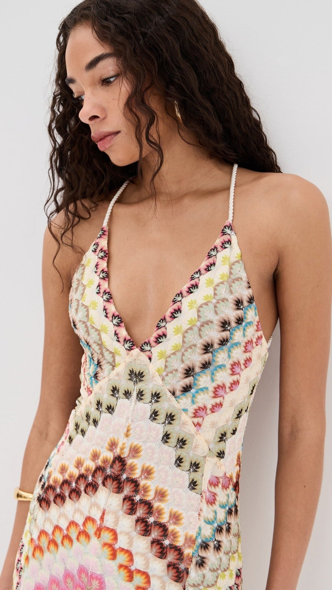 Crochet V Neck Maxi Dress for Wedding Guests (6)