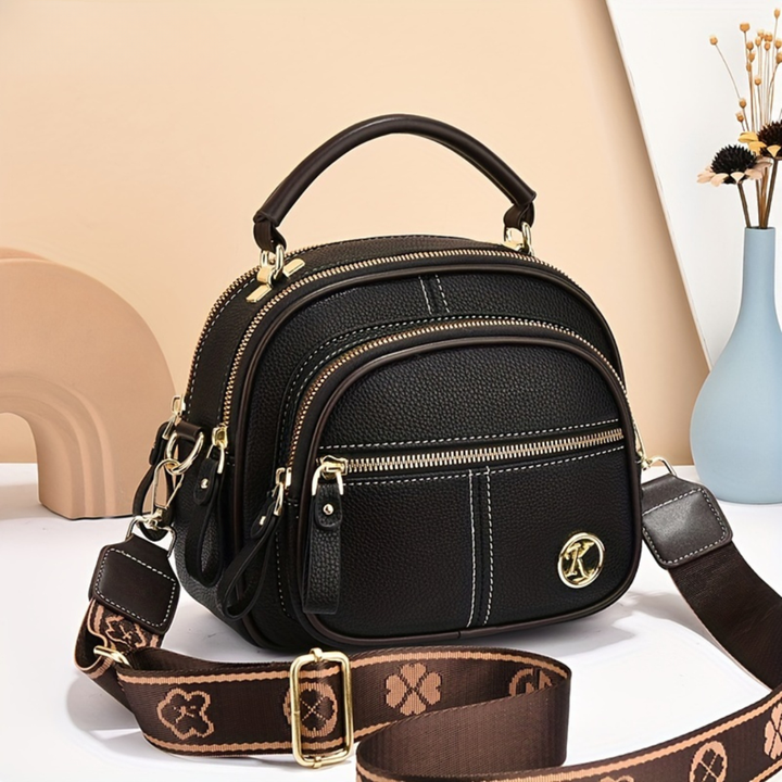Daily Wear Leather Tote Bag for Women in Black