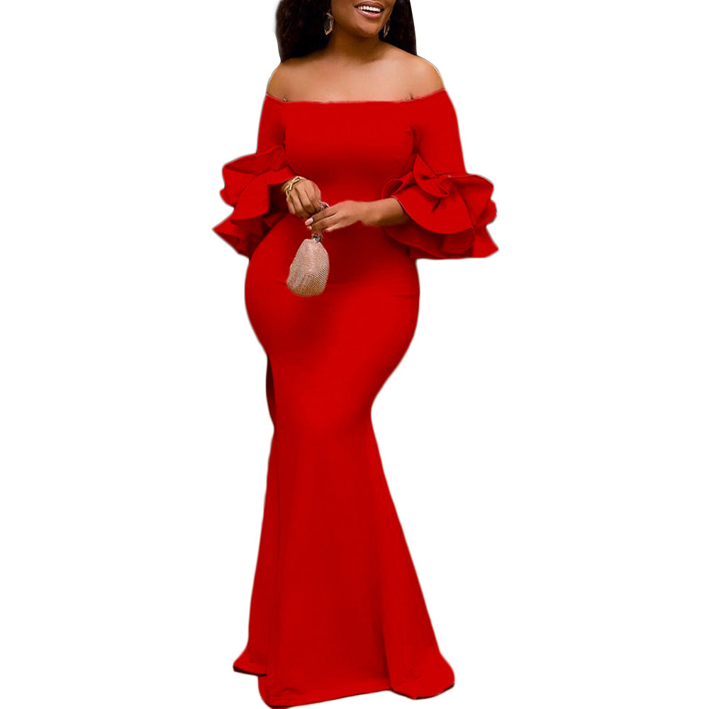 Daisy White Off-Shoulder Mermaid Evening Dress Foto 5