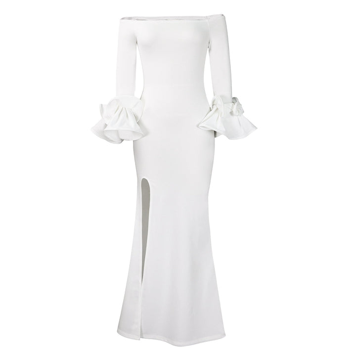 Daisy White Off-Shoulder Mermaid Evening Dress Foto 7