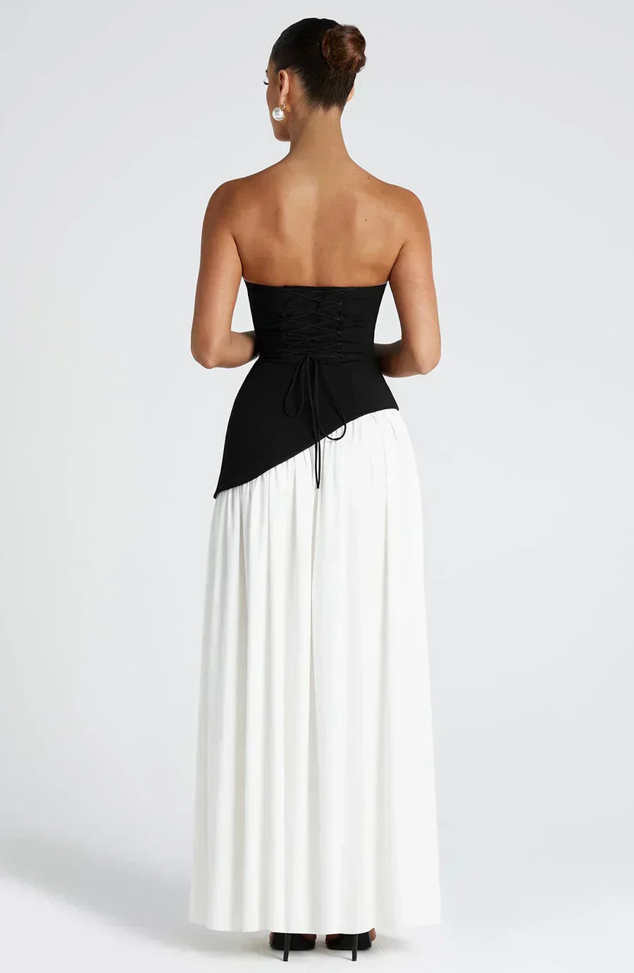 Damen Asymmetrisches Maxi Kleid für in Black 3