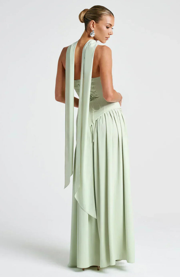 Damen Asymmetrisches Maxi Kleid für in Green 3
