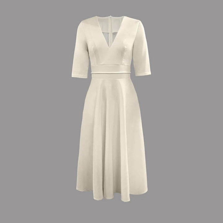 Damen Hochzeitsgast Elegantes Ausgestelltes Midikleid (2)