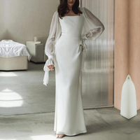 Willow | Damen Schulterfreies langes Kleid für