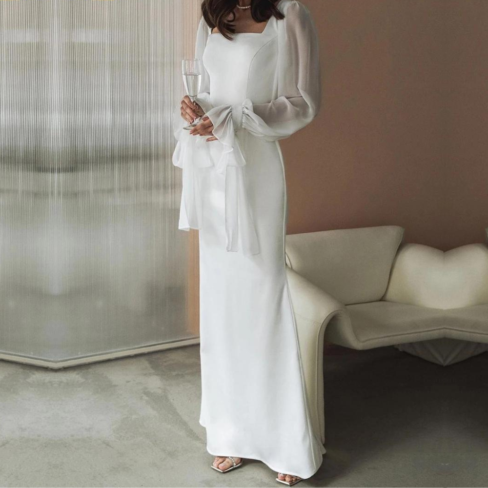 Damen Schulterfreies langes Kleid für (2)