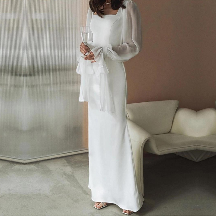 Damen Schulterfreies langes Kleid für (2)