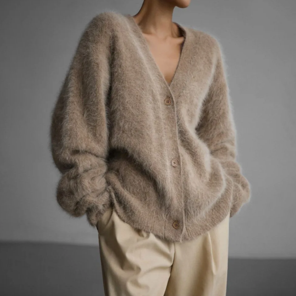 Dinah Soft Cardigan in Natural Tones Foto 1
