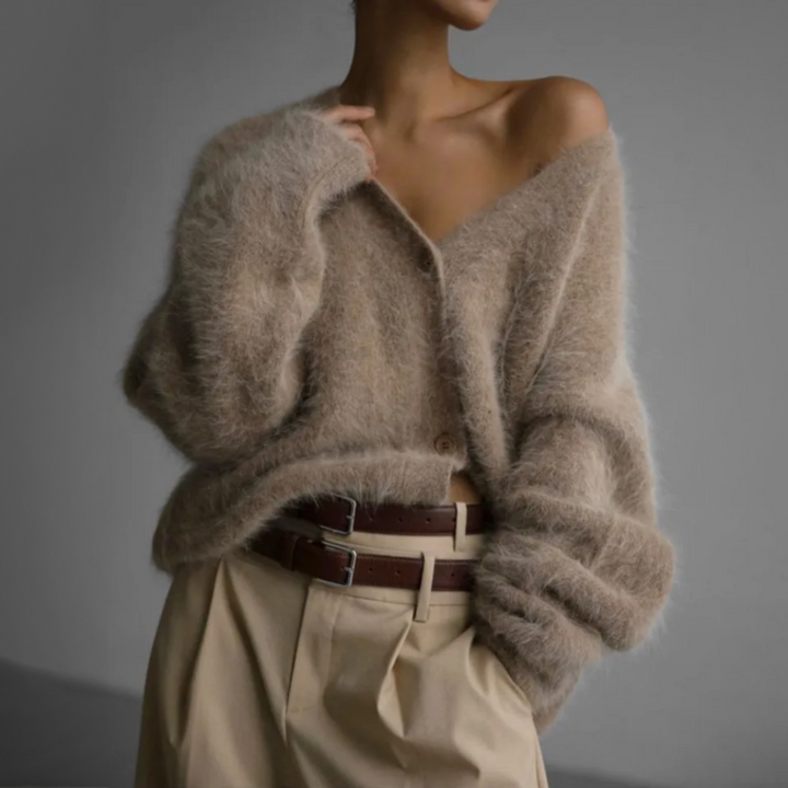 Dinah Soft Cardigan in Natural Tones Foto 2