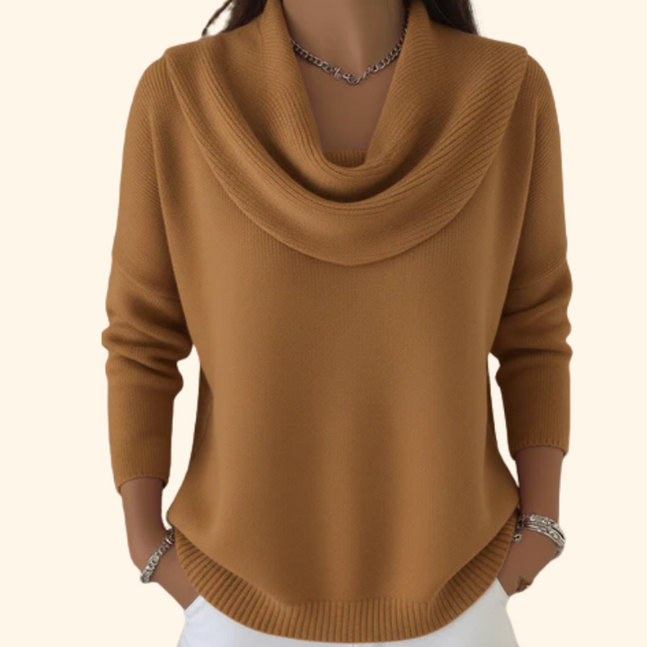 Effortless Waterfall Pullover in Brown